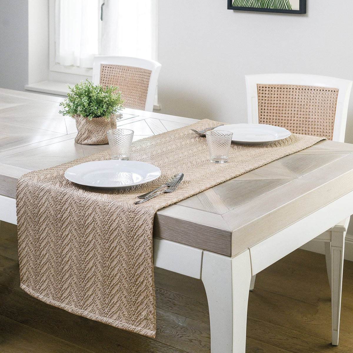 Runner Misto Cotone Tinta Unita Chevron - Sophie Runner Lisola