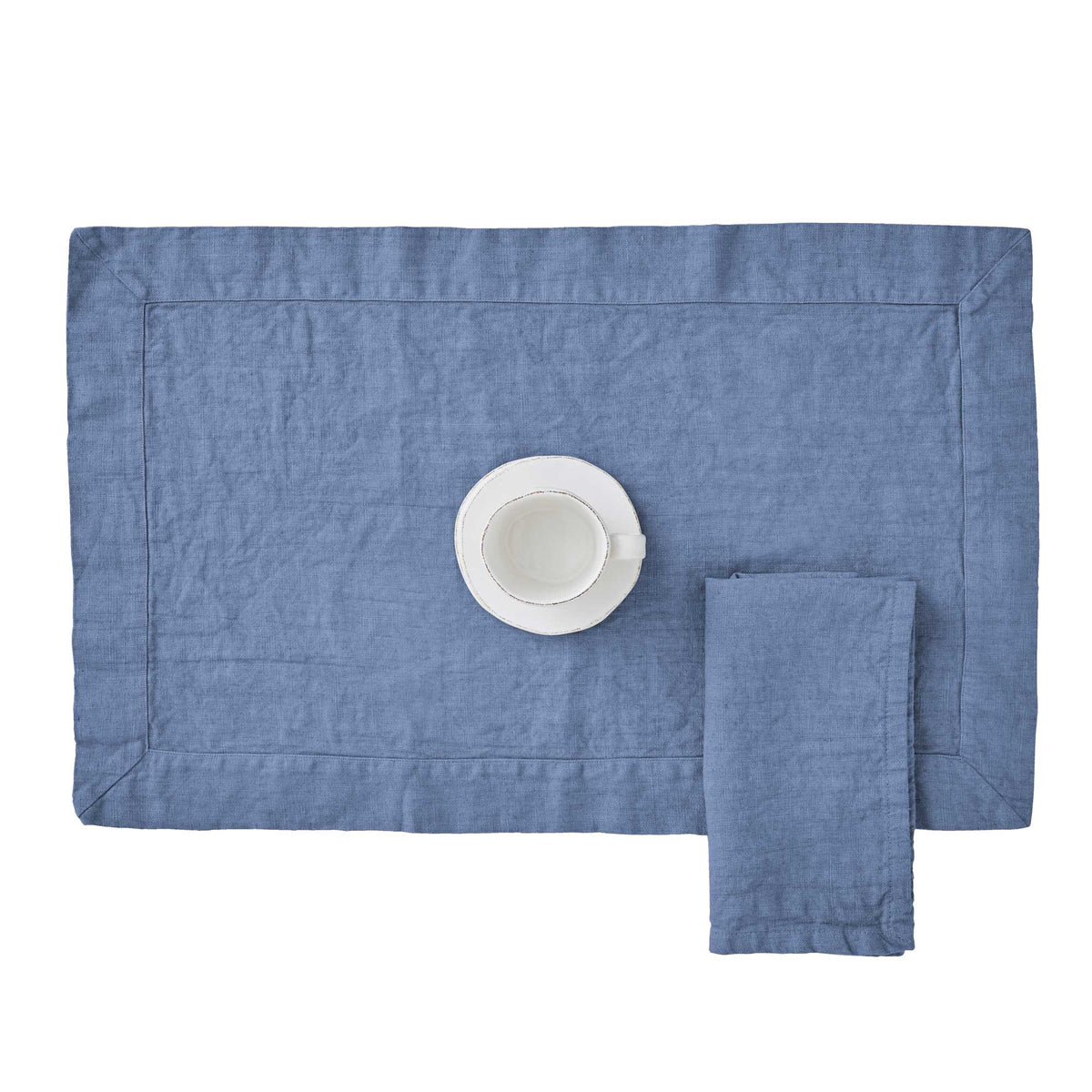 Set 2 Americani in Puro Lino StoneWashed no Stiro - Andromeda Americano Lisola Blu (Lavagna)