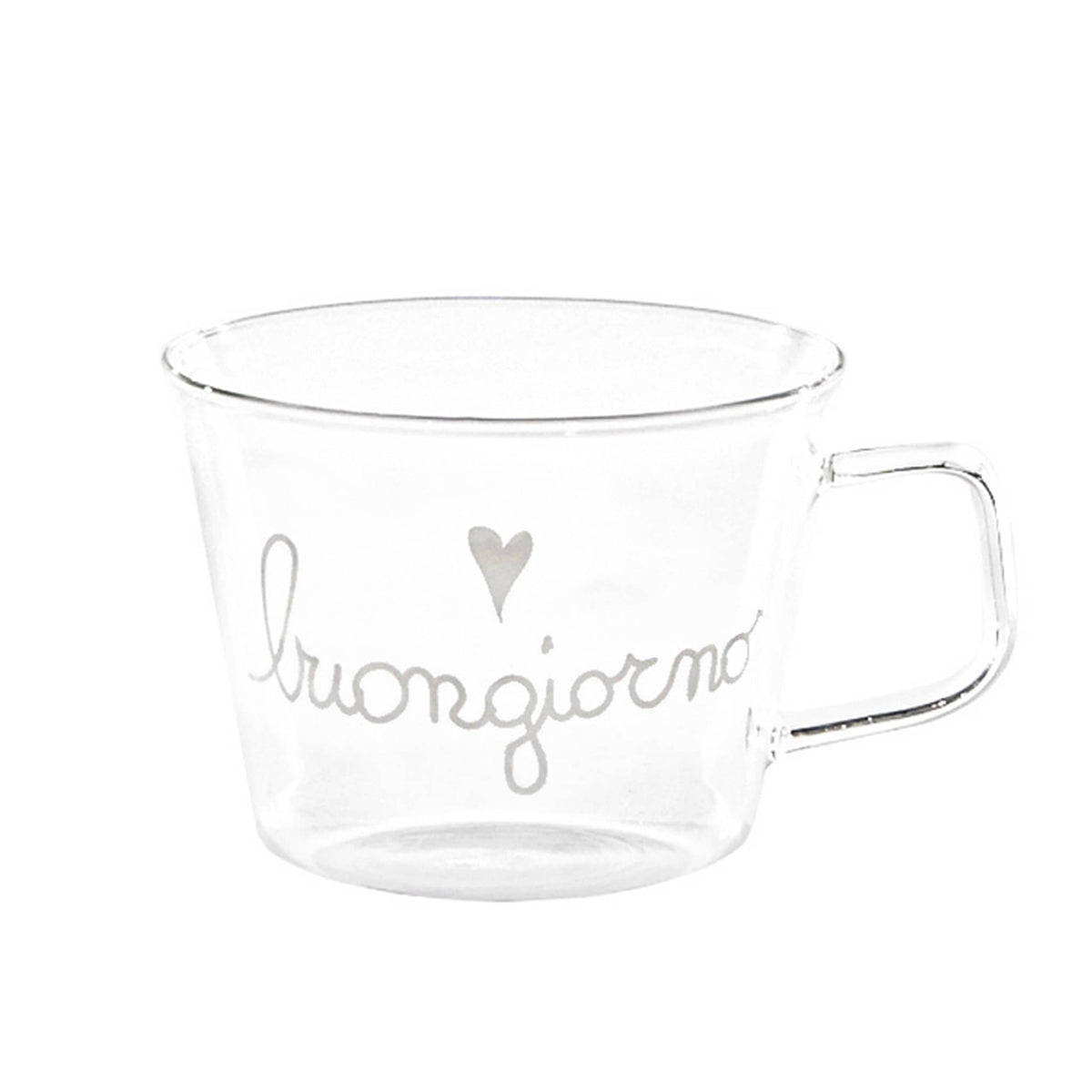 Set 2 Tazze in Vetro Borosilicato Serigrafate - Buongiorno tazze Simple Day