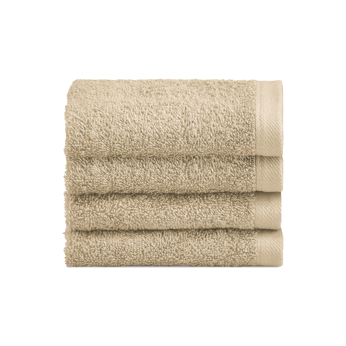 Set 4 Lavette in Spugna di Cotone Tinta Unita - Perla Lavetta Lisola Beige (Beach)