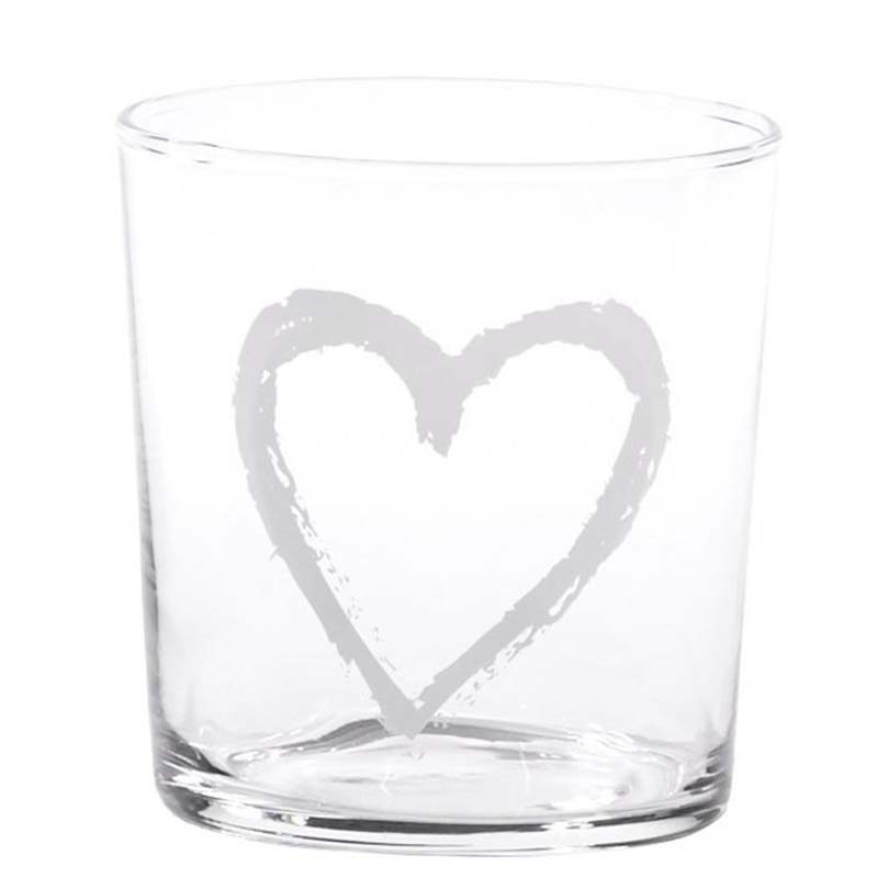Set 6 Bicchieri Acqua Serigrafati - Cuore Graffiti Bicchieri Simple Day