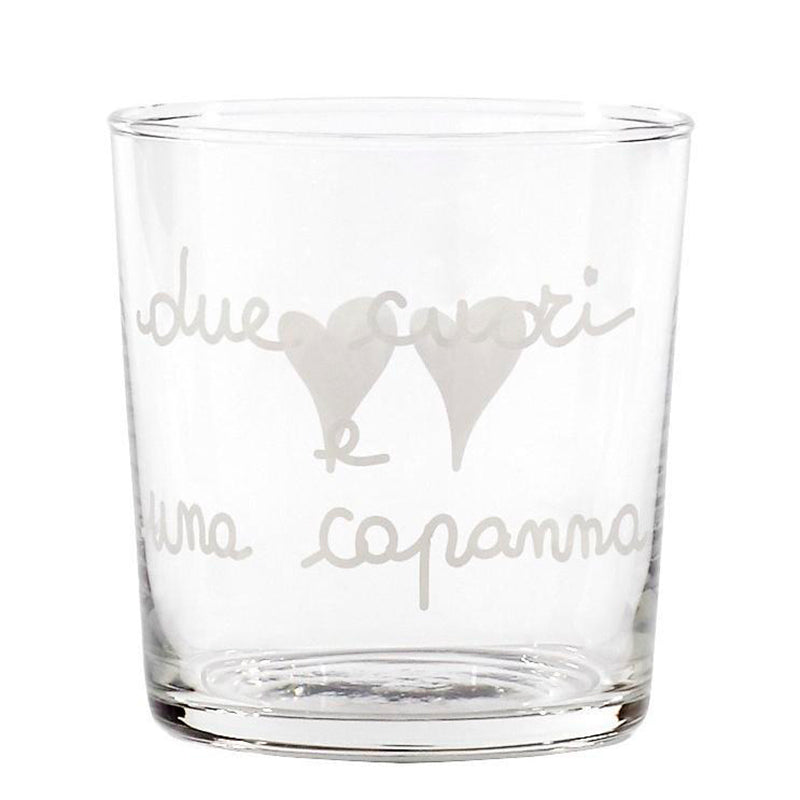 Set 6 Bicchieri Acqua Serigrafati - Due Cuori Bicchieri Simple Day