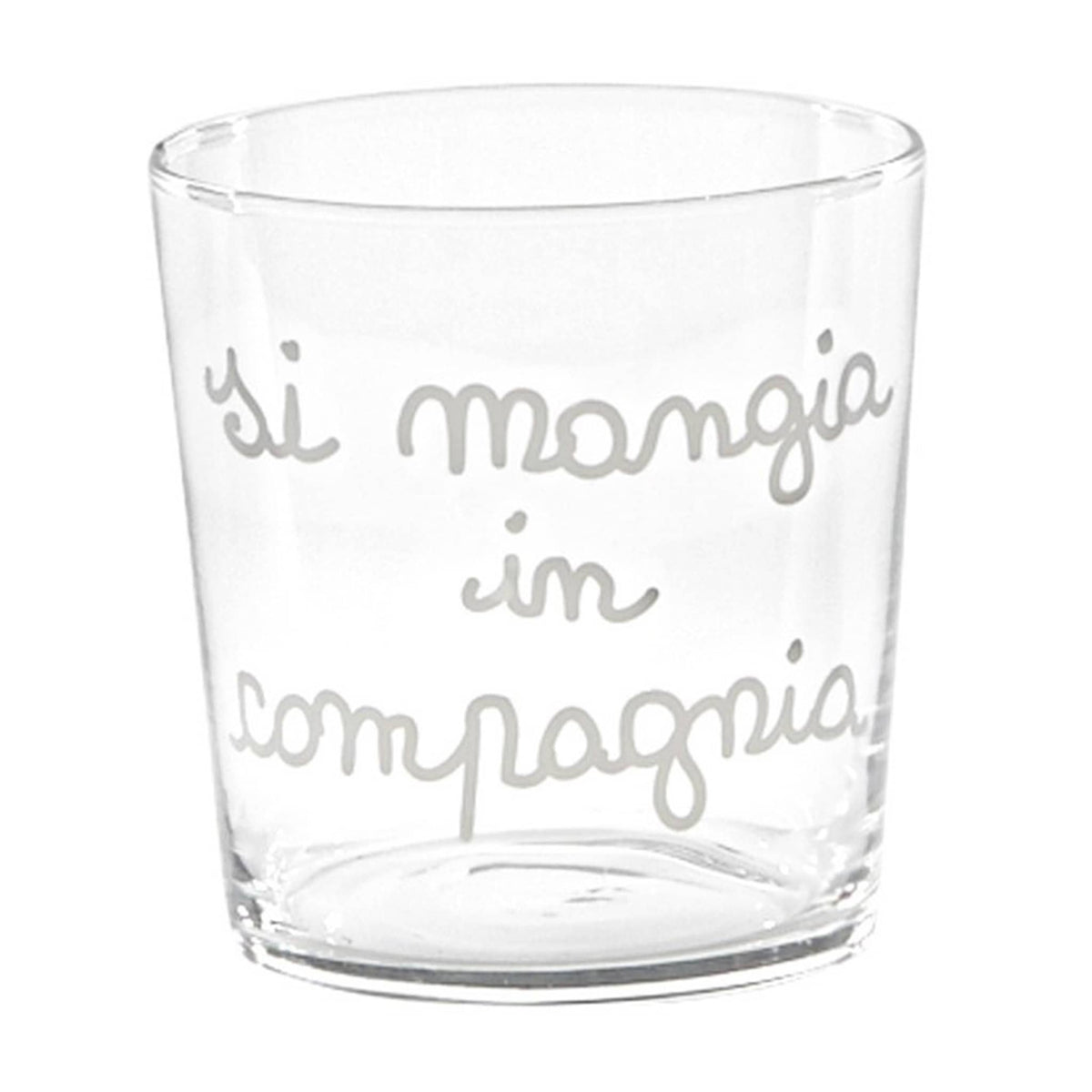 Set 6 Bicchieri Acqua Serigrafati - Si Mangia in Compagnia Bicchieri Simple Day