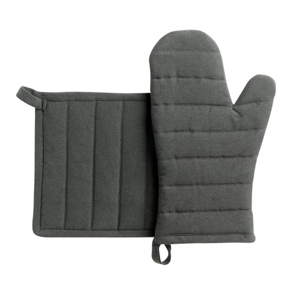 Set Presina e Guanto in Cotone Riciclato - Jona Guanto + presina Winkler Grigio
