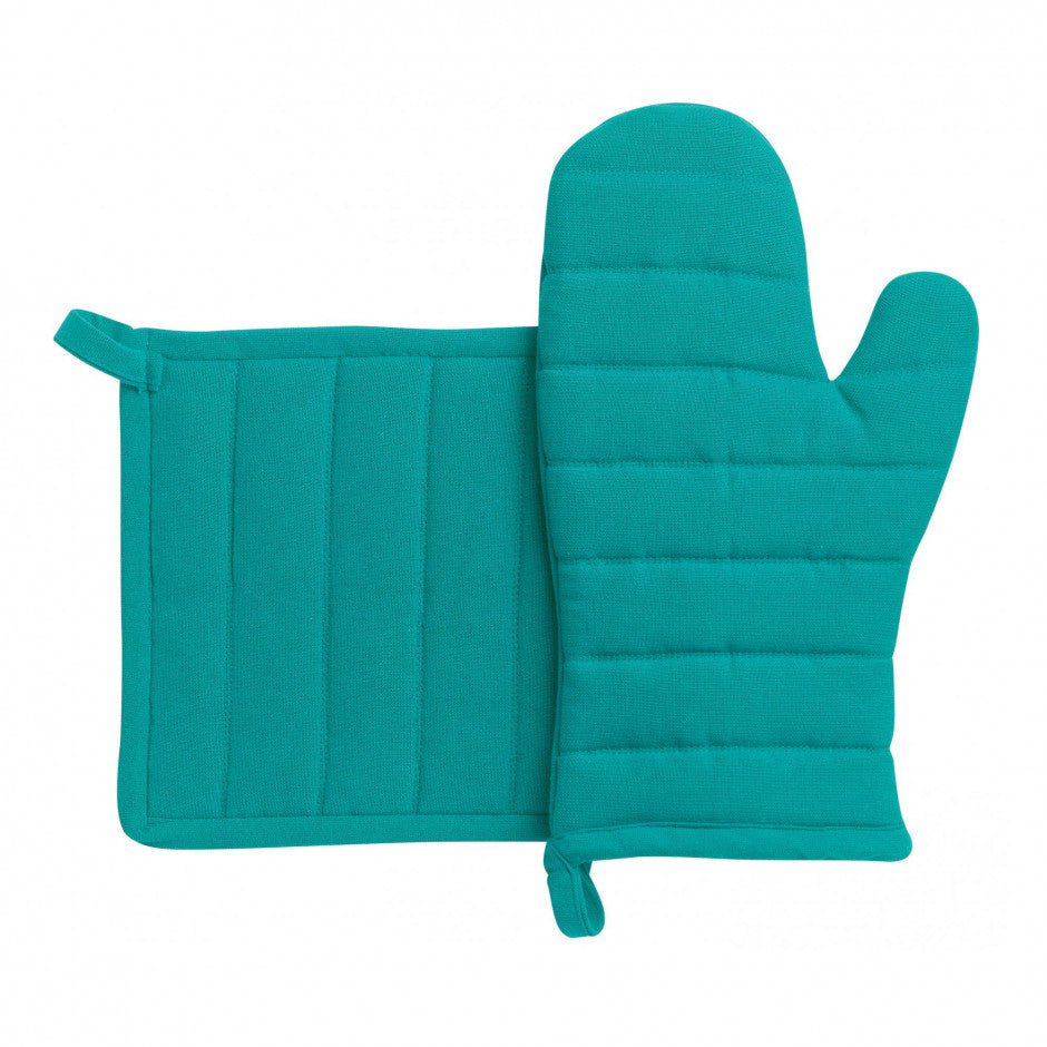 Set Presina e Guanto in Cotone Riciclato - Jona Guanto + presina Winkler Verde Acqua