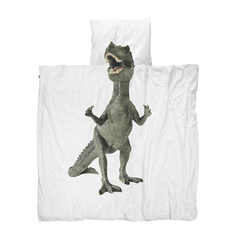 Completo Copripiumino in Puro Cotone - Dinosauro Copripiumino Snurk 1 Piazza e Mezza 200x220