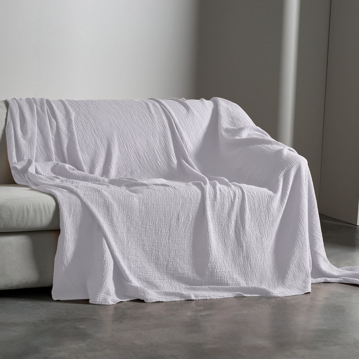 Telo Copritutto in Puro Cotone Jacquard no Stiro - Lasa Telo Copritutto Lisola Matrimoniale Bianco