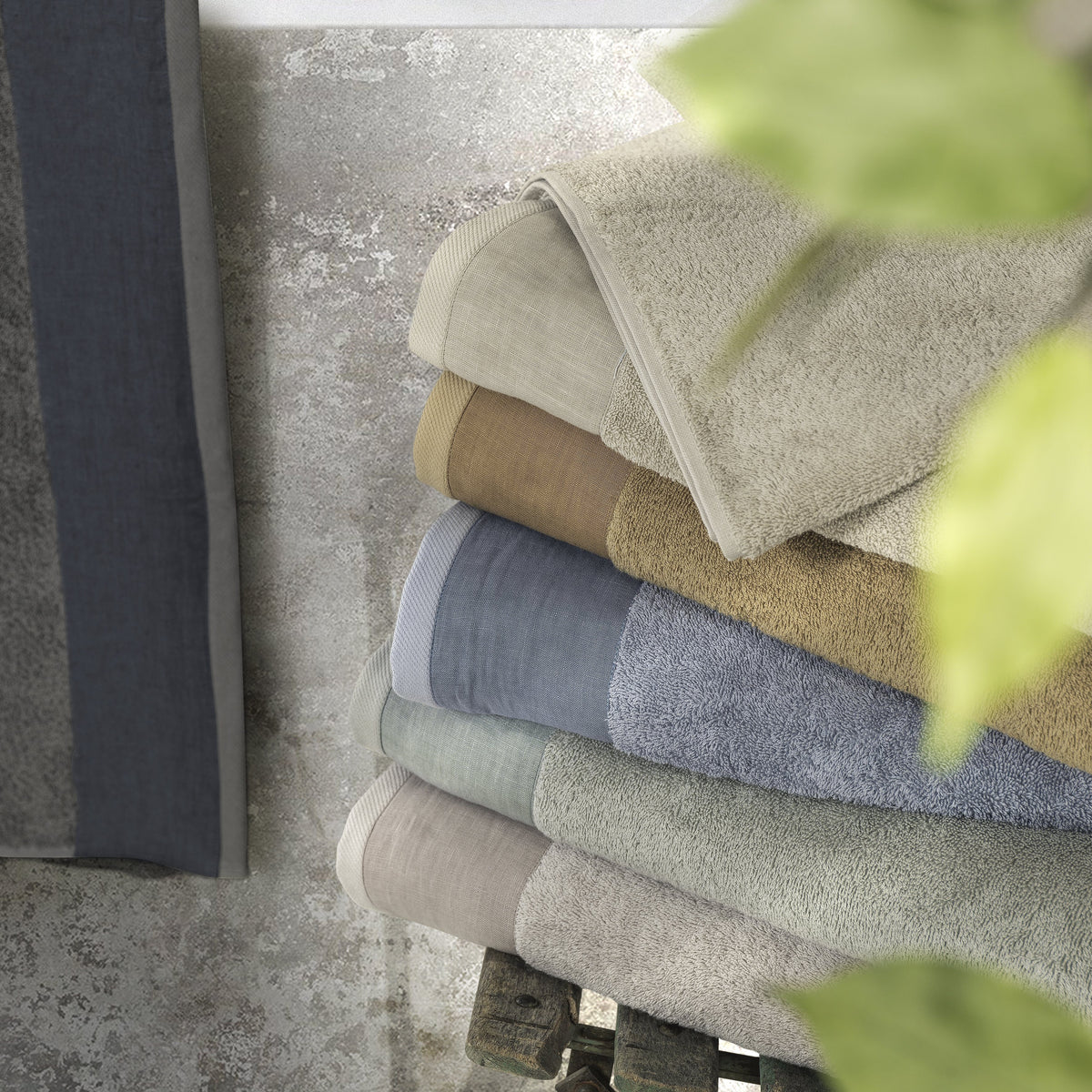 Telo da bagno in Spugna con Balza in Lino StoneWashed - Loira Telo spugna Lisola