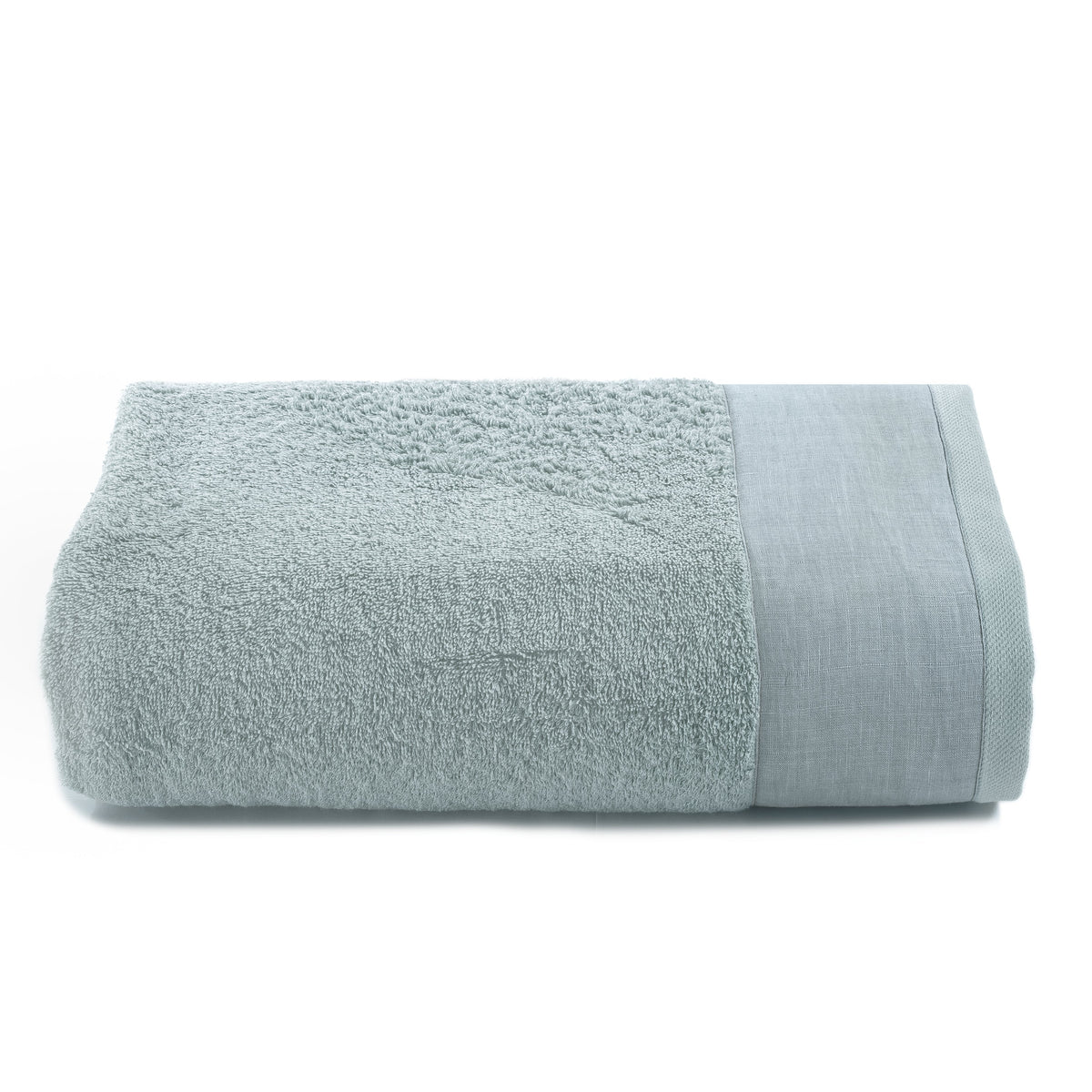 Telo da bagno in Spugna con Balza in Lino StoneWashed - Loira Telo spugna Lisola Verde Chiaro (Irish)