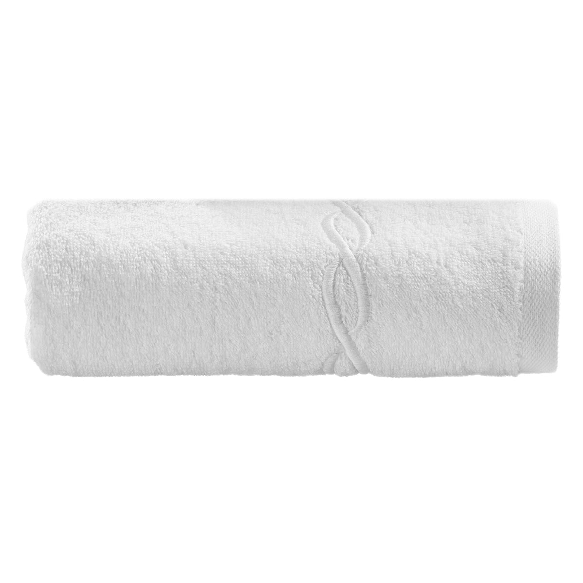 Telo da Bagno in Spugna di Cotone con Greca Ricamata - Zeus Telo Spugna Lisola Bianco