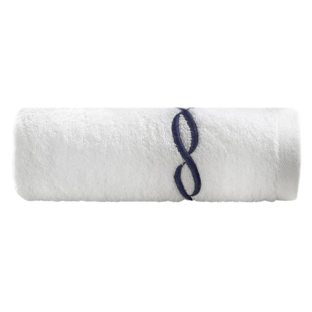 Telo da Bagno in Spugna di Cotone con Greca Ricamata - Zeus Telo Spugna Lisola Blu Navy