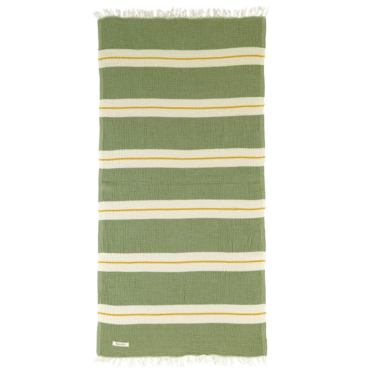 Telo Mare Fouta Rigato in Mussola di Cotone - Chelsea Telo Mare Begonville Verde