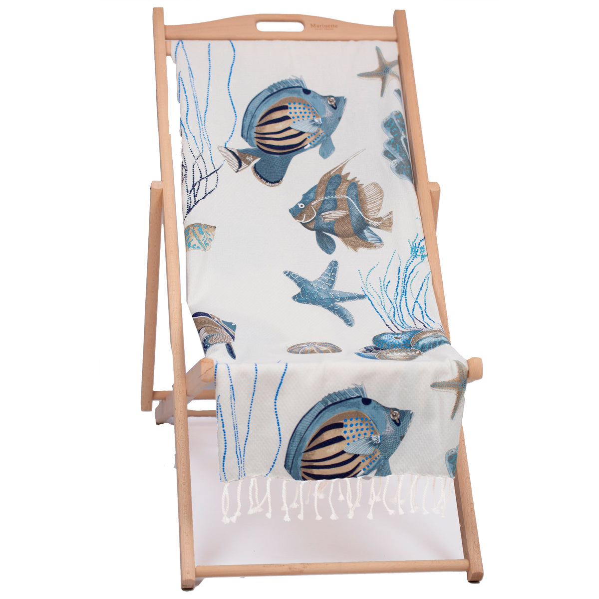 Telo Mare in Fouta di Cotone Fantasia Stampata - Caraibes Telo Mare Marinette Saint-Tropez Tortora