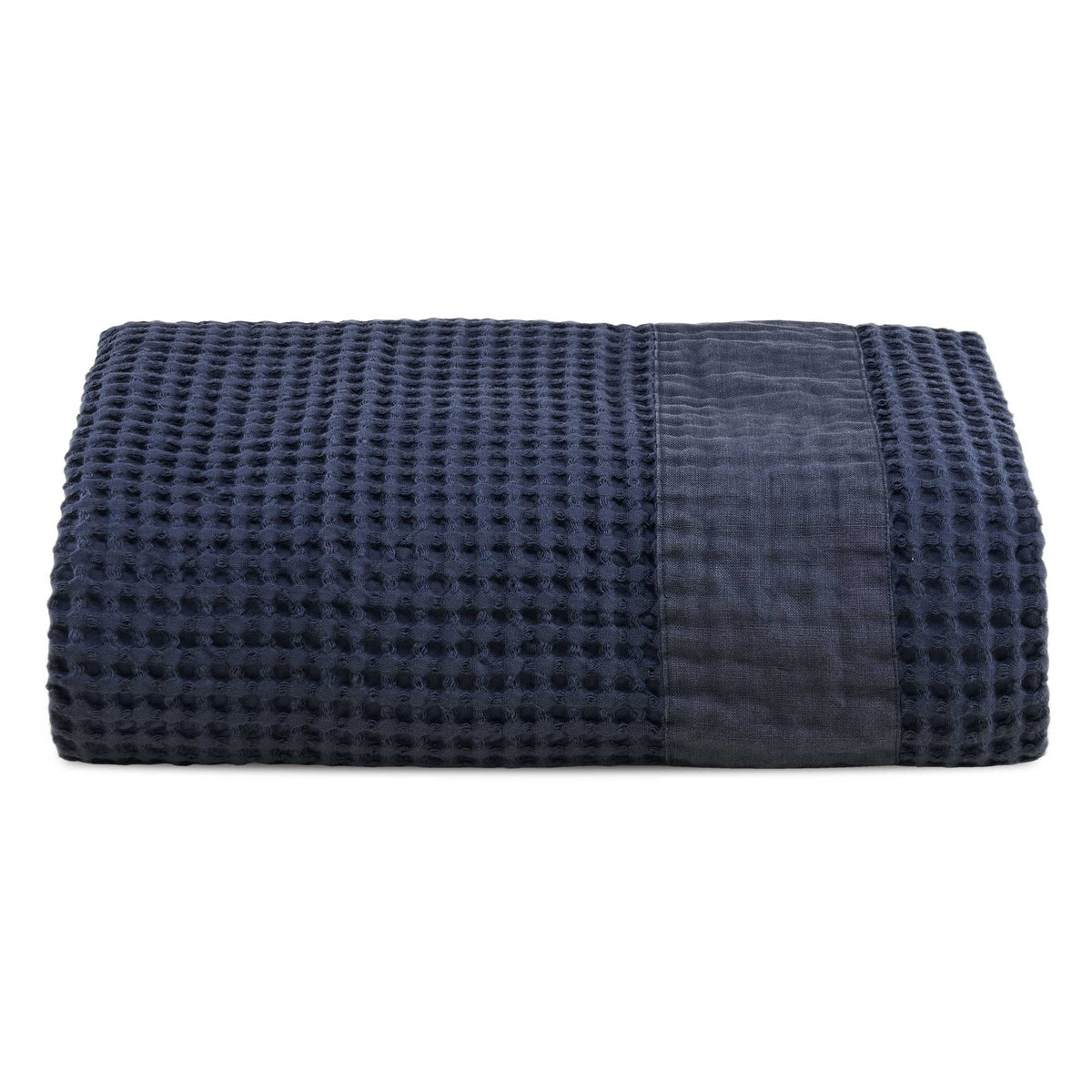 Telo mare XL in Puro Cotone Nido d'ape Stonewashed balza in lino - Palau Telo Mare Lisola Denim