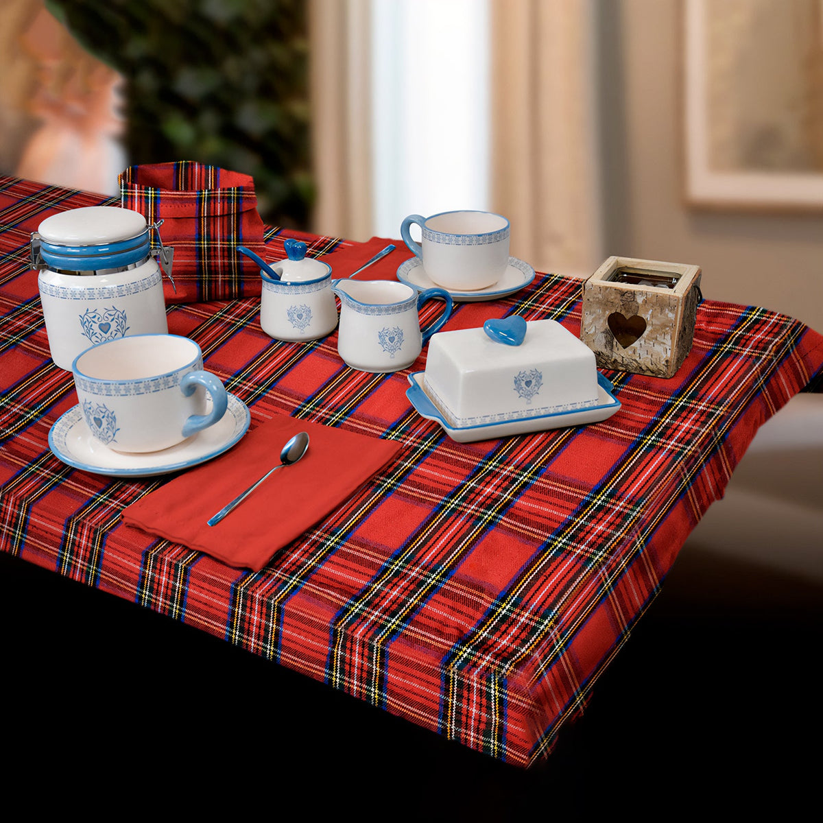 Tovaglia in Puro Cotone Fantasia Scozzese - Tartan Tovaglia Daunex