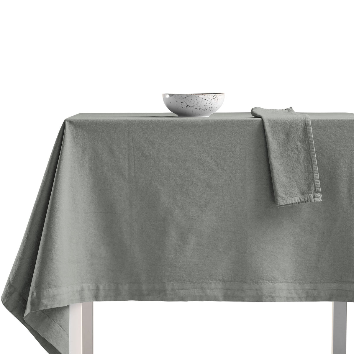 Tovaglia in Puro Cotone StoneWashed NO STIRO - Cales Tovaglia Lisola Cenere 140X180