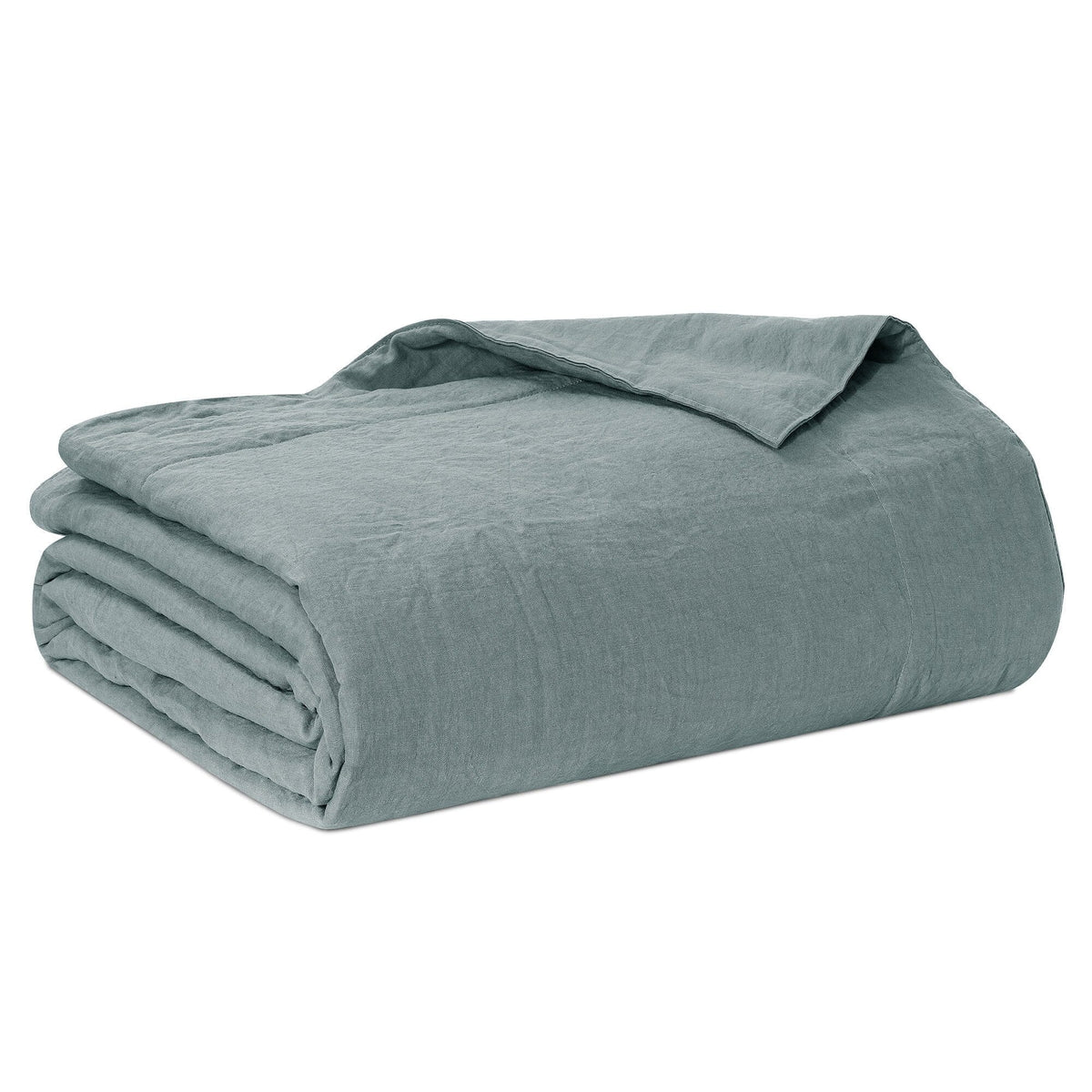 Trapuntino leggero Puro LINO StoneWashed NO Stiro - Luxury Trapuntino Estivo Lisola Stone Matrimoniale Cenere