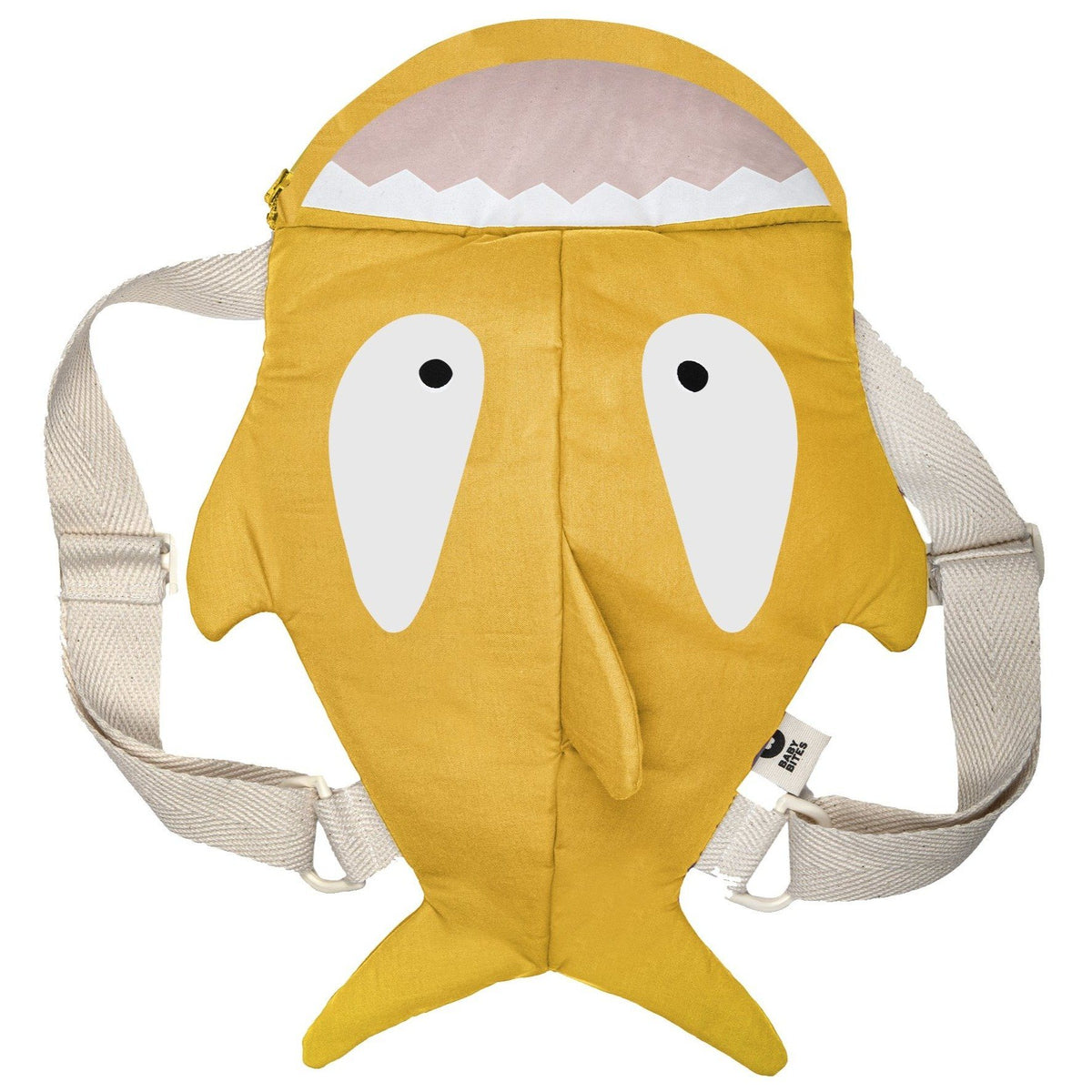 Zainetto in Puro Cotone Impermeabile - Shark Zaino Baby Bites Giallo Senape
