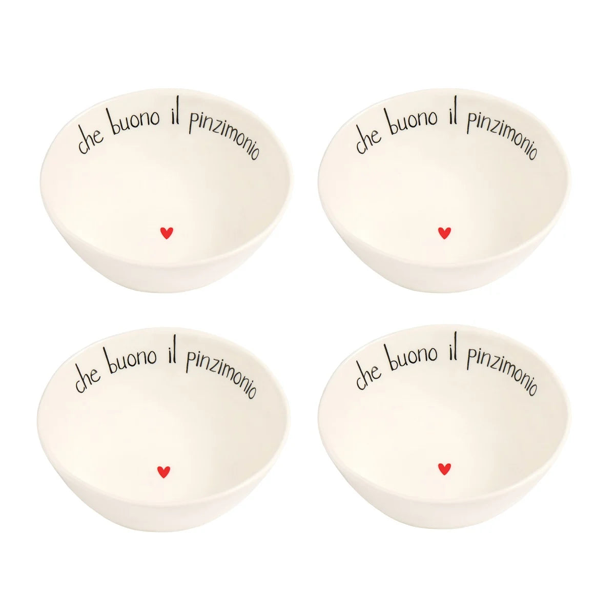 Set 4 Ciotole in Grès Serigrafata - Che Buono il Pinzimonio