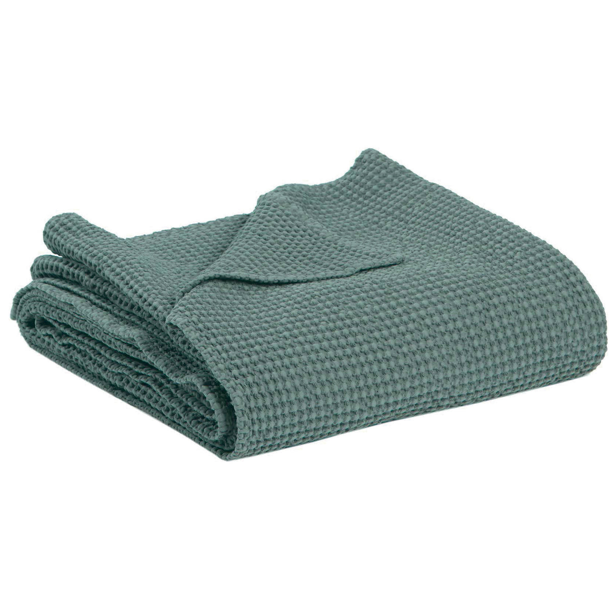 Copriletto a Nido D'Ape StoneWashed in Cotone Riciclato Tinta Unita - Maia Recycle