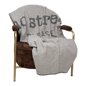 Plaid in Lana Cotta con Scritta - No Stress