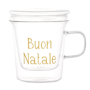 Infusore in Vetro Borosilicato Serigrafato - Buon Natale