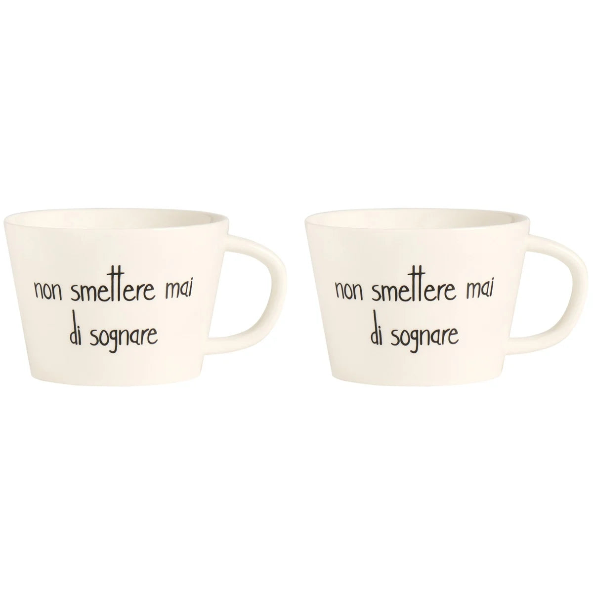 Set 2 Tazze Colazione in Grès - Non Smettere Mai di Sognare