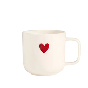 Tazza Colazione in Grès - Cuore Rosso