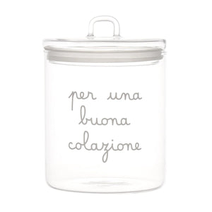 Barattolo in Vetro Borosilicato Serigrafato - Per una Buona Colazione