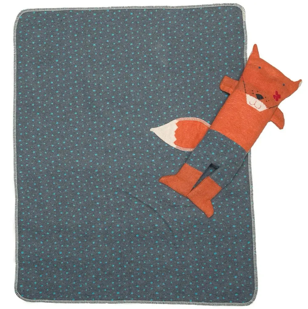 Coperta Estiva in Cotone con Peluche Porta Coperta - Volpe
