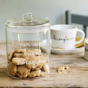 Barattolo in Vetro Borosilicato Serigrafato - Per una Buona Colazione