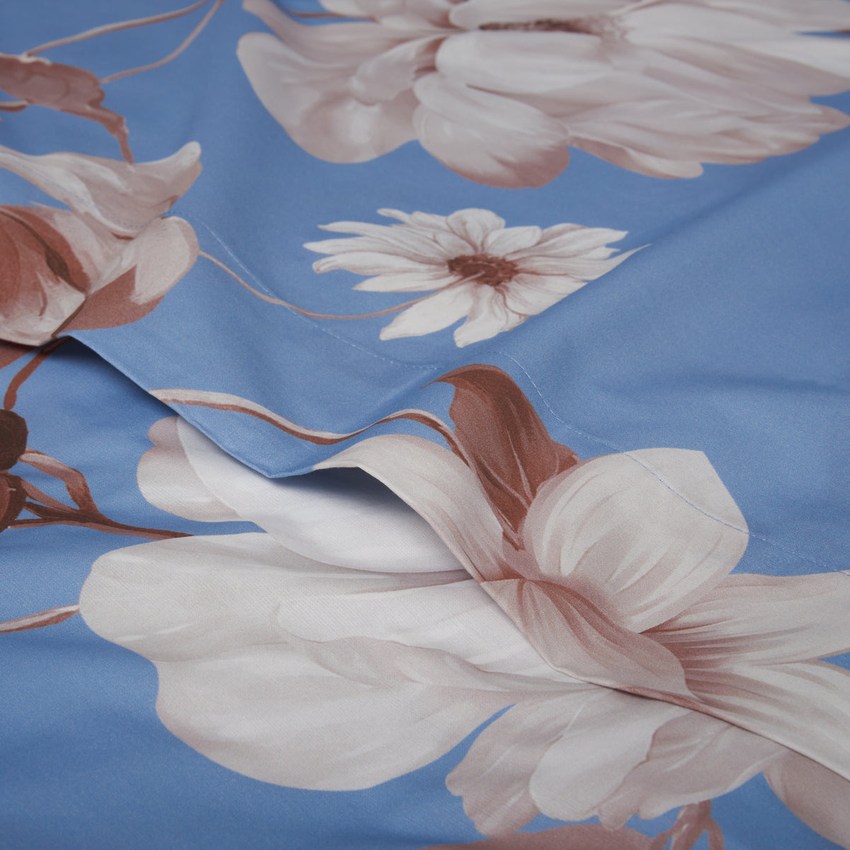 Completo Lenzuola in Percalle di Cotone Fantasia Floreale - Rosewood