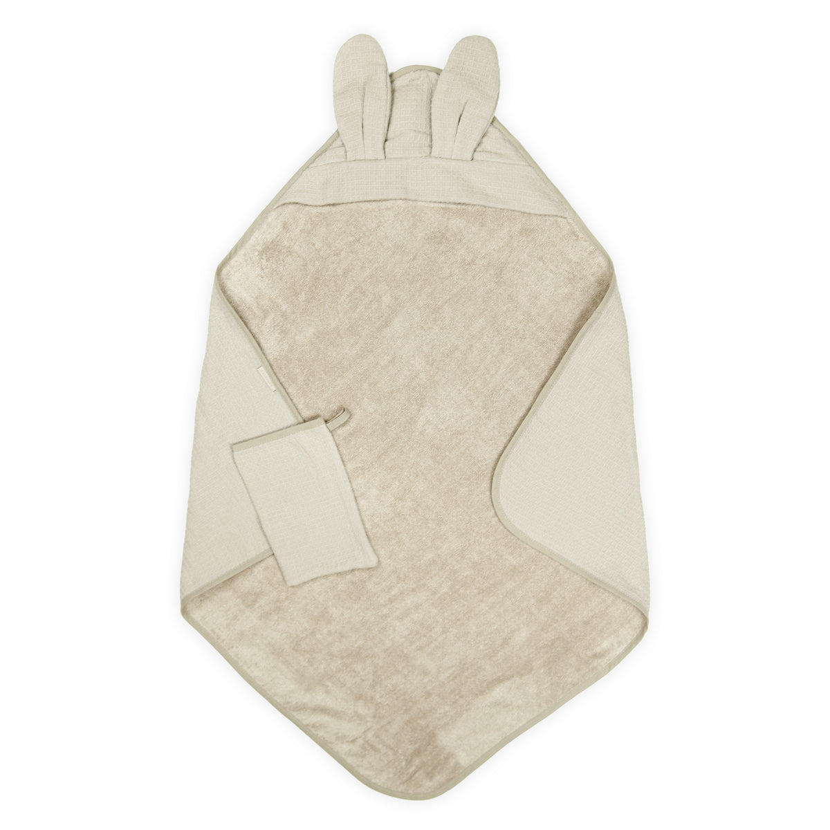 Set Asciugamano Triangolo e Guantino in Bambù Organico - Waffle