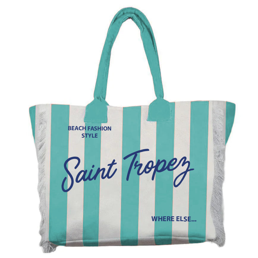 Borsa Mare o Trousse in Puro Cotone Rigata - Rayure