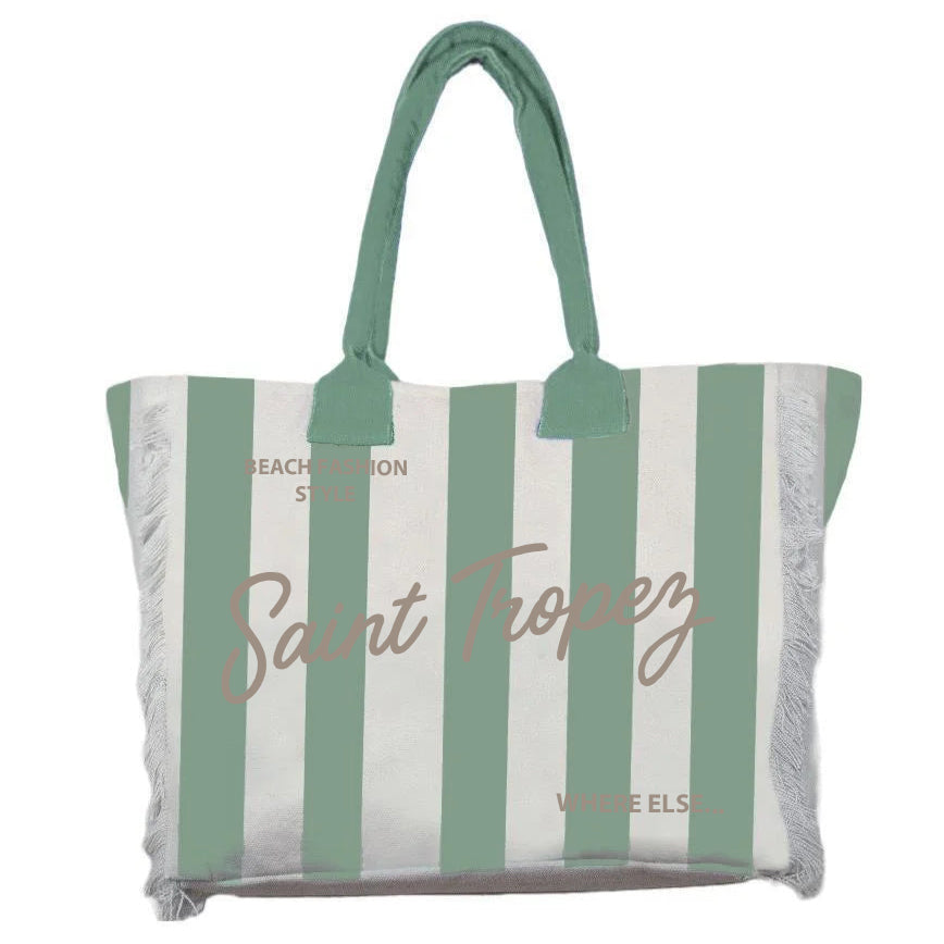 Borsa Mare o Trousse in Puro Cotone Rigata - Rayure