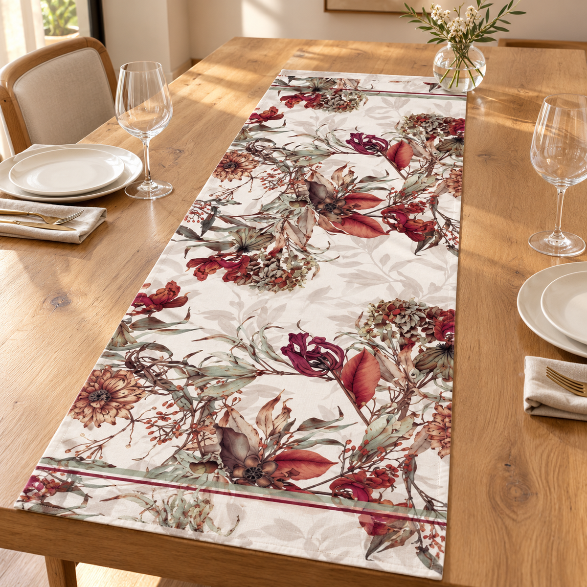 Runner Antimacchia in Fantasia Floreale - Bouquet d’Inverno