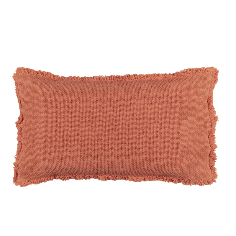 Cuscino in Cotone Stonewashed Jacquard Tinta Unita - Canestri