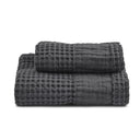 Coppia Nido d'Ape Stonewashed con Bordo in Lino - Jaspy