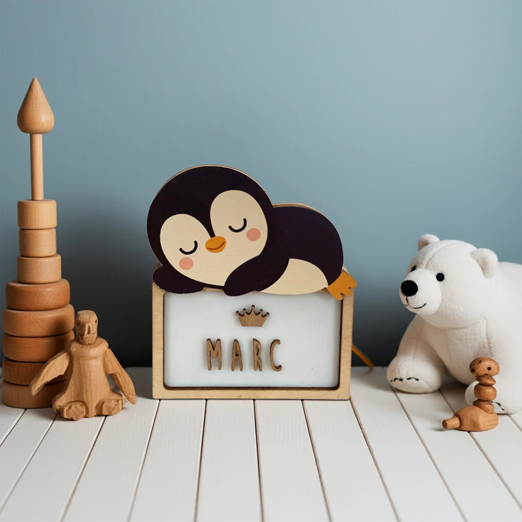 Lampada da Tavolo Personalizzabile - Pinguino