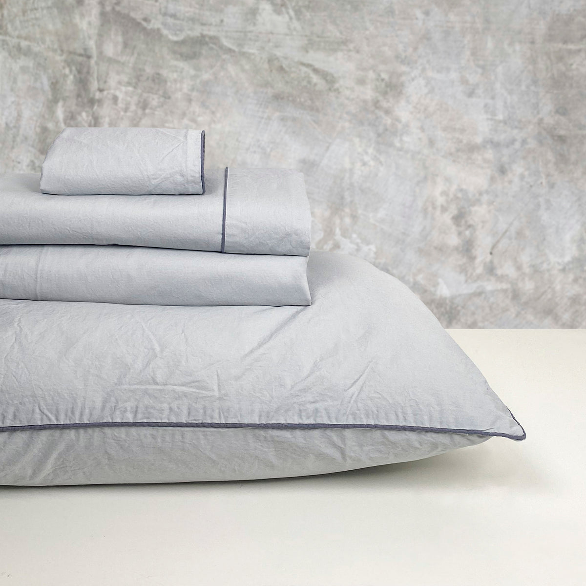Completo Lenzuola in Percalle di Cotone Stonewashed - Volterra
