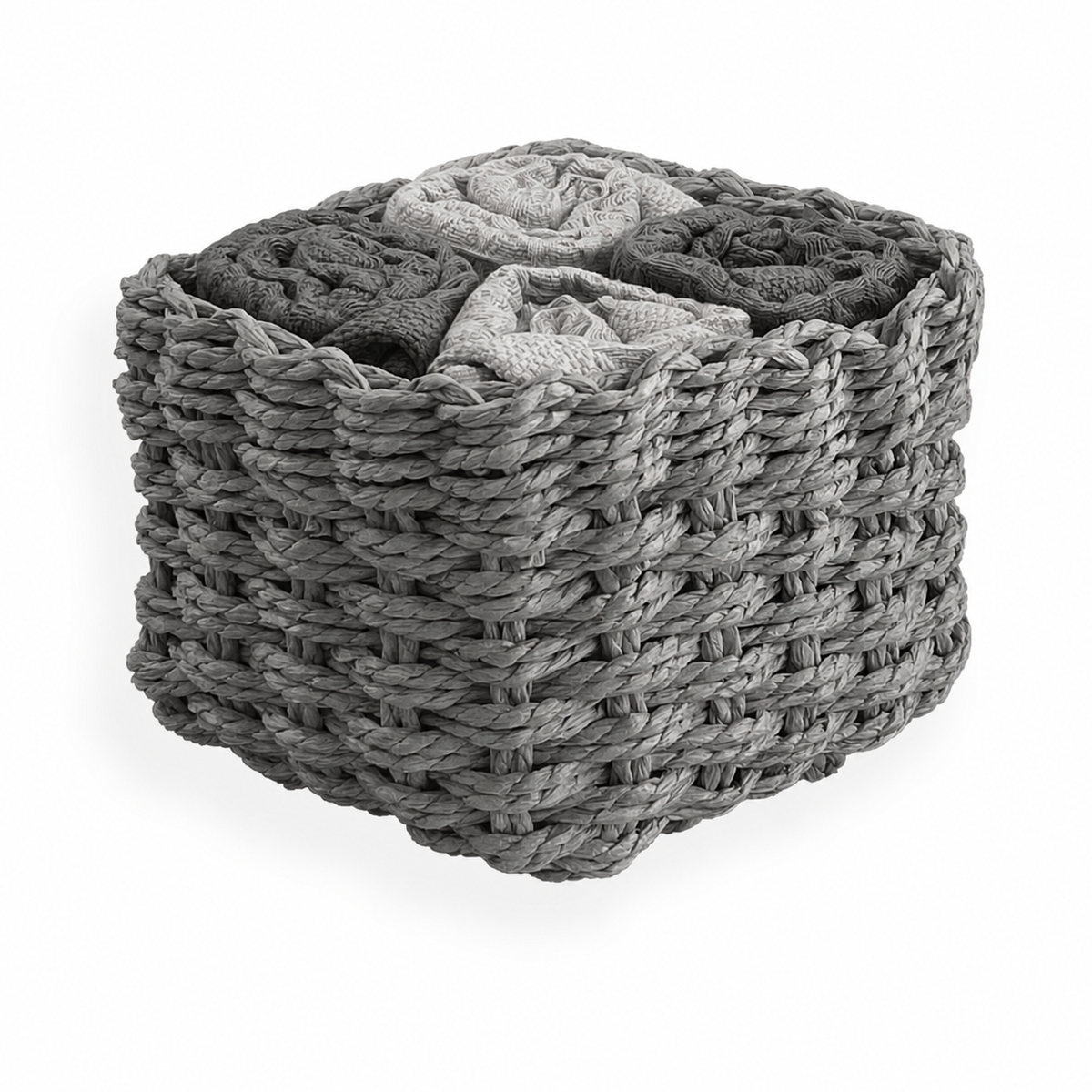 Set 4 Lavette in Spugna di Cotone Tinta Unita - Waffle