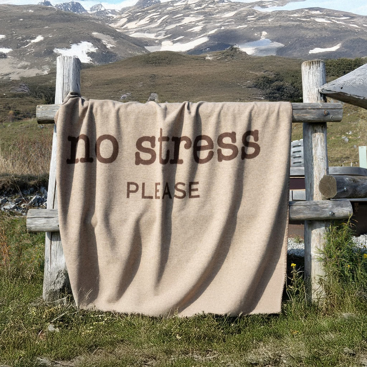 Plaid in Lana Cotta con Scritta - No Stress