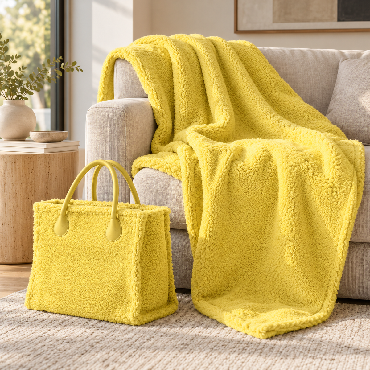 Plaid in MicroPile con Borsa Coordinata - Sofy