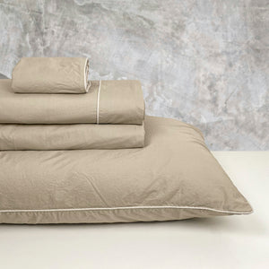 Completo Lenzuola in Percalle di Cotone Stonewashed - Volterra