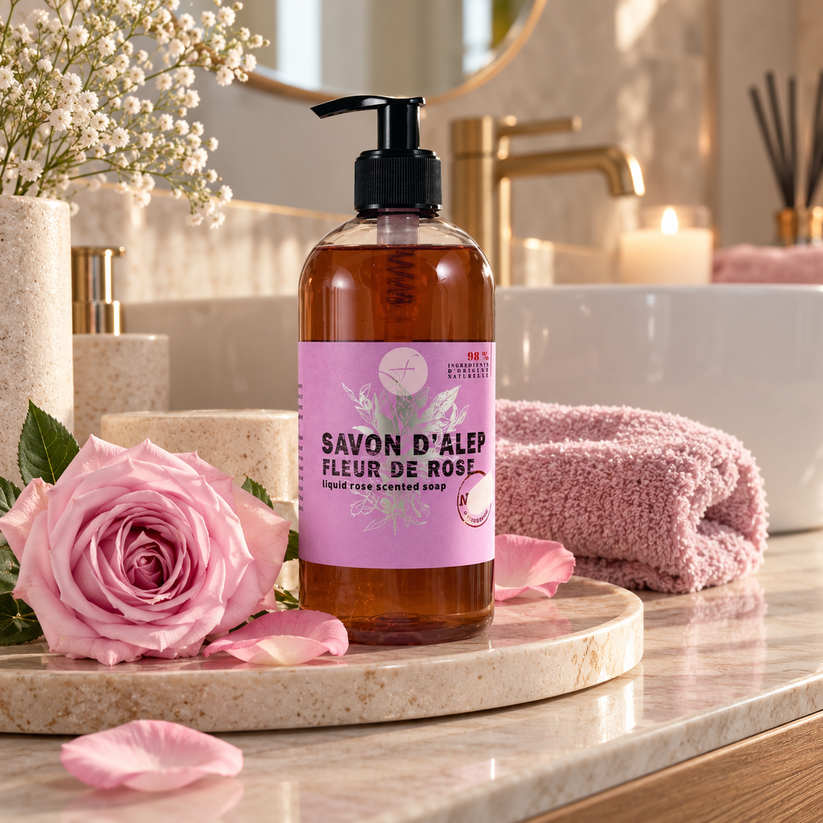 Sapone Liquido d'Aleppo ai Fiori di Rosa - Tadé