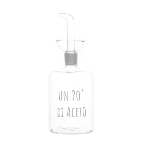 Bottiglia Aceto in Vetro Borosilicato Serigrafata - Un po' Di Aceto Bottiglia Simple Day Bianco 