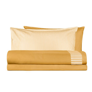 Completo Lenzuola In puro Cotone stampato Lenzuola BiancoPerla Singolo Ocra 