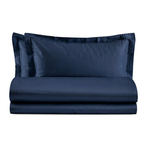Completo Lenzuola Matrimoniale in Raso 100% Cotone - Atene Lenzuola Lisola Matrimoniale Navy 