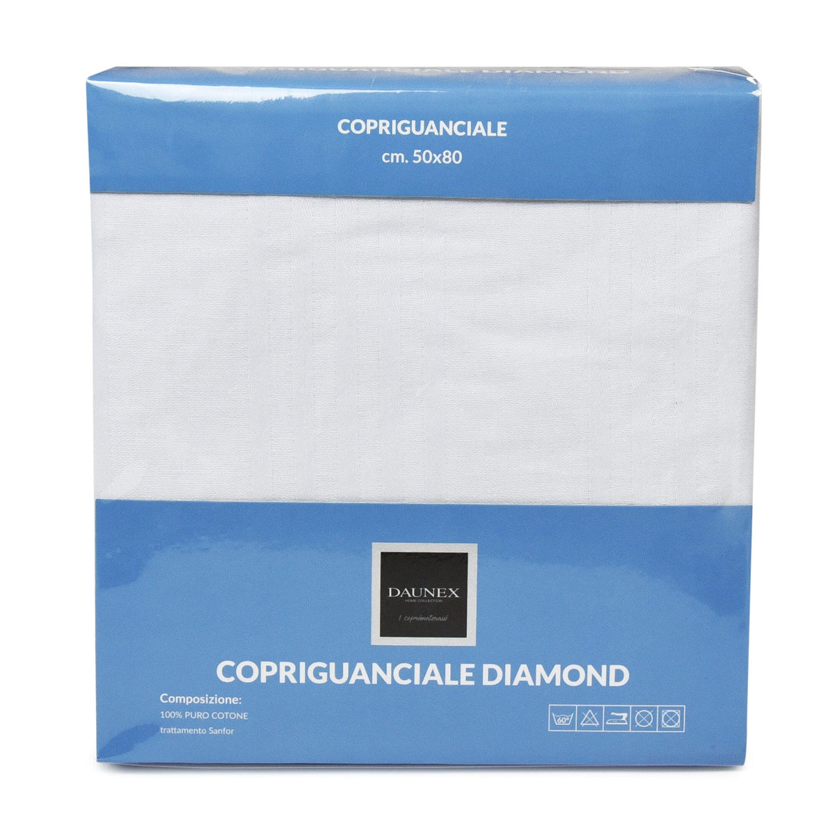 Coppia Copriguanciali Fasciati in Puro Cotone - Diamond Copriguanciali Daunex 