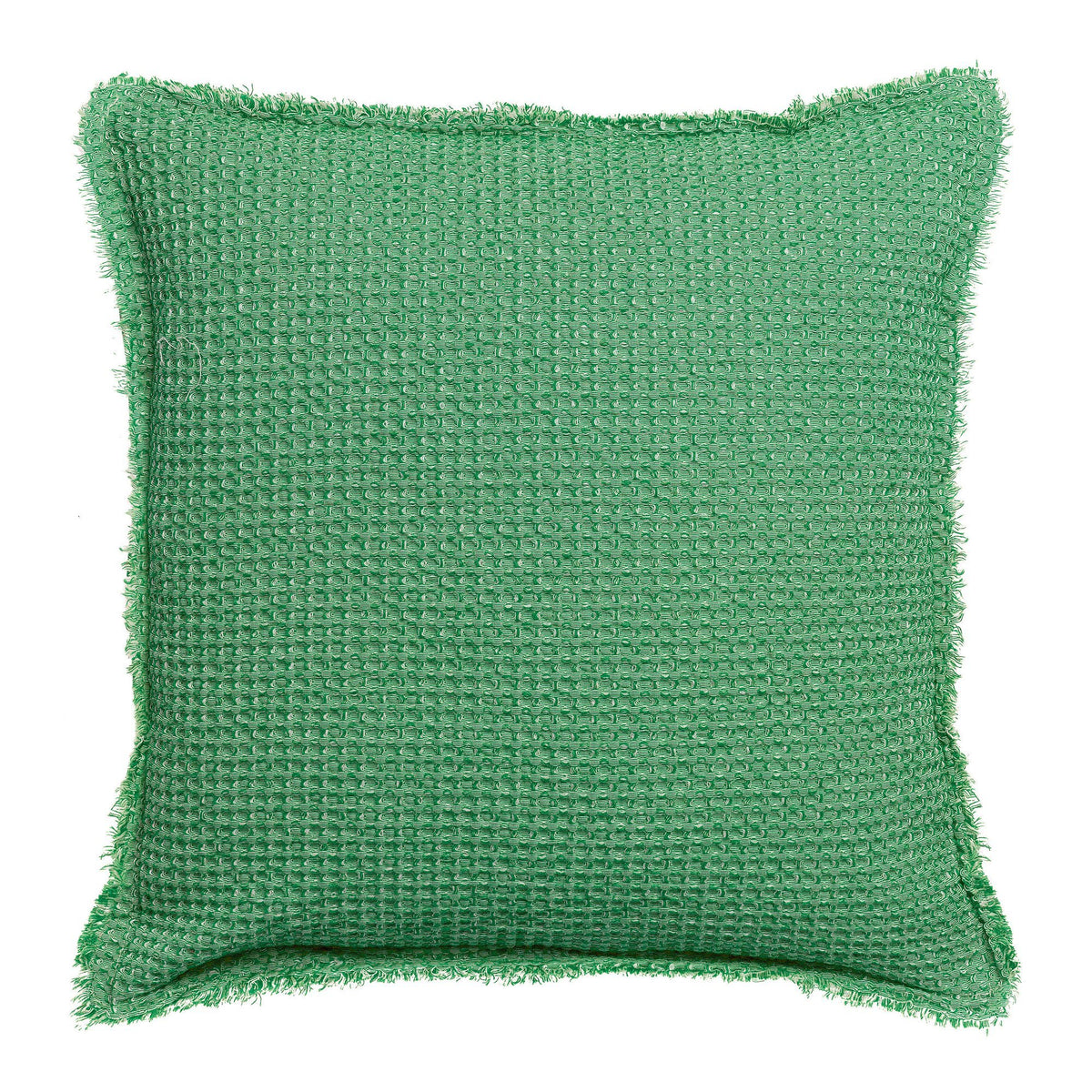 Cuscino a Nido D'Ape Chambray StoneWashed in Cotone Tinta Unita - Maia Chambray Cuscino Vivaraise 45x45 Agave 